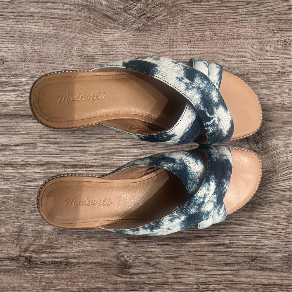 Madewell Blue Tie-Dye Women's Mules - Picture 2 of 4